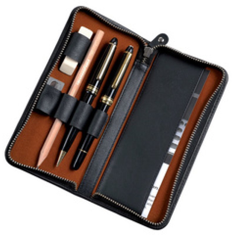 Alassio Etui pour 3 stylos, cuir, noir