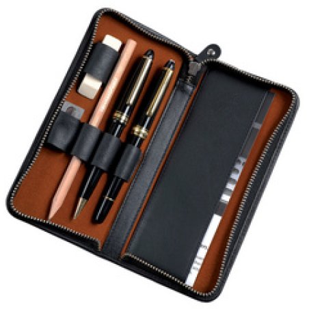 Alassio Etui pour 3 stylos, cuir, noir