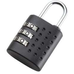 JSA Cadenas à combinaison, combinaison à 3 chiffres, noir