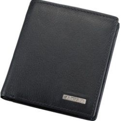 Alassio Mini portefeuille, cuir, format haut, noir