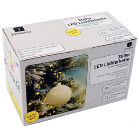 Jamasia Guirlande lumineuse LED, 300 ampoules, IP 44, vert