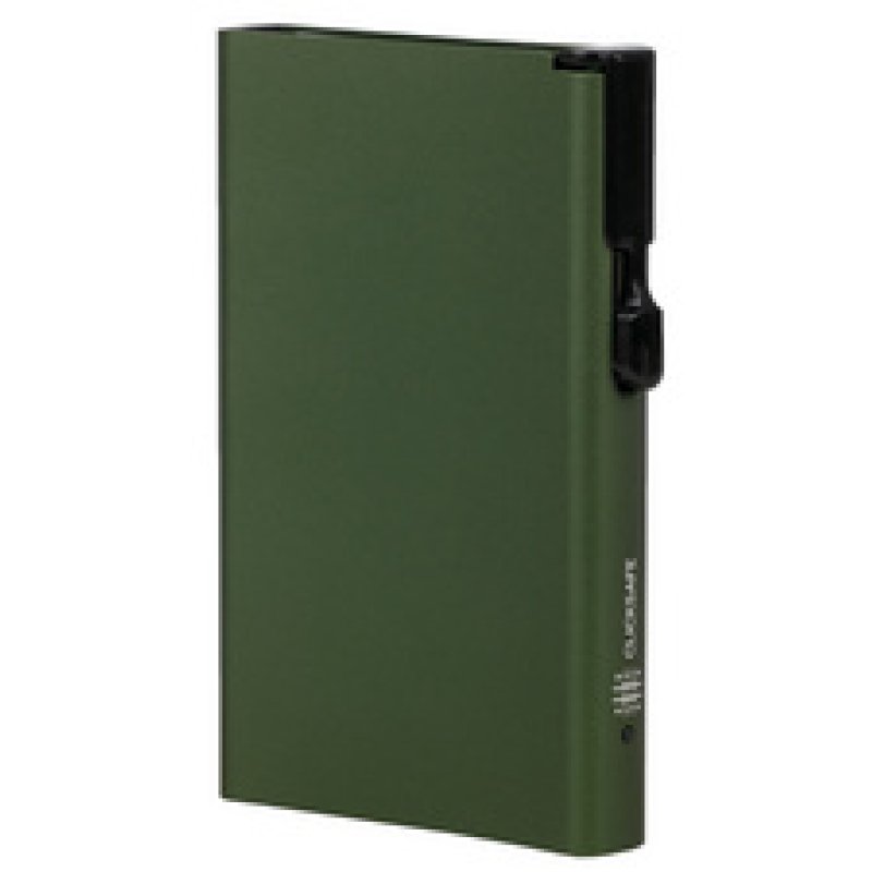 CLICKSAFE Porte-cartes avec bouton-poussoir & RFID, argent