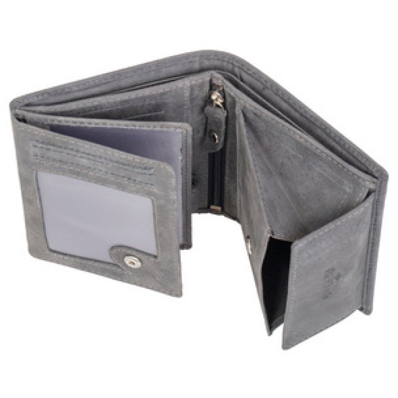 PRIDE&SOUL Portefeuille RFID, format portrait, cuir, gris