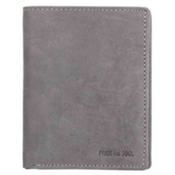 PRIDE&SOUL Portefeuille RFID, format paysage, cuir, gris