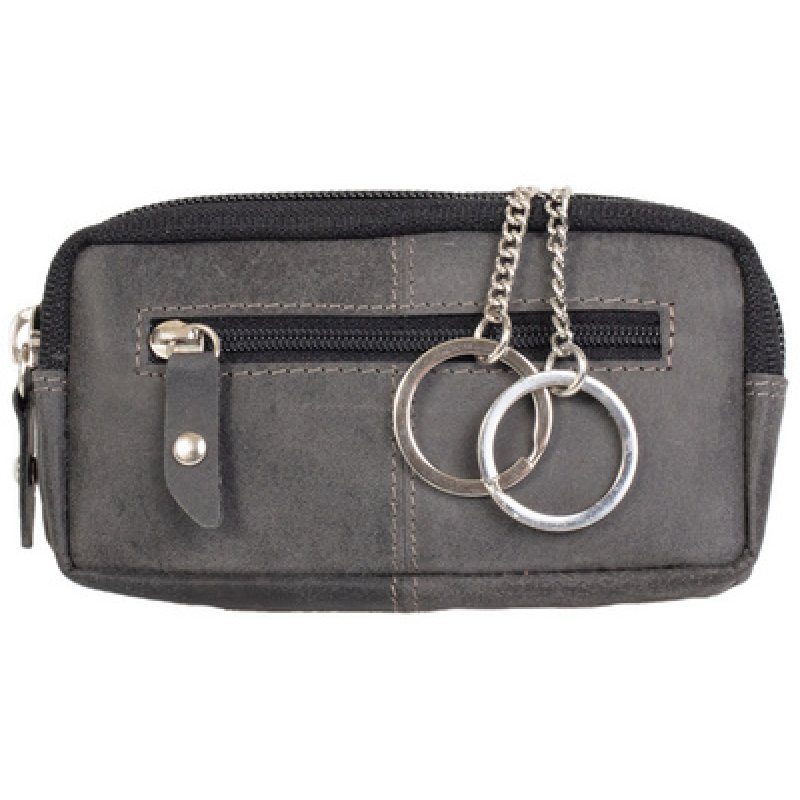 PRIDE&SOUL Etui porte-clés RFID, en cuir, gris