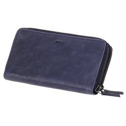 MIKA Portefeuille pour dames, en cuir, couleur : gris-brun