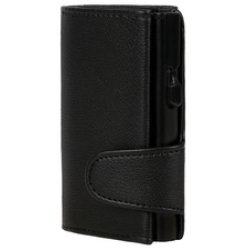 CLICKSAFE Porte-monnaie avec porte-cartes, simili cuir, brun