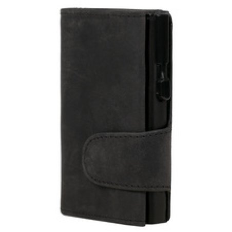 CLICKSAFE Porte-monnaie avec porte-cartes, cuir Hunter, brun