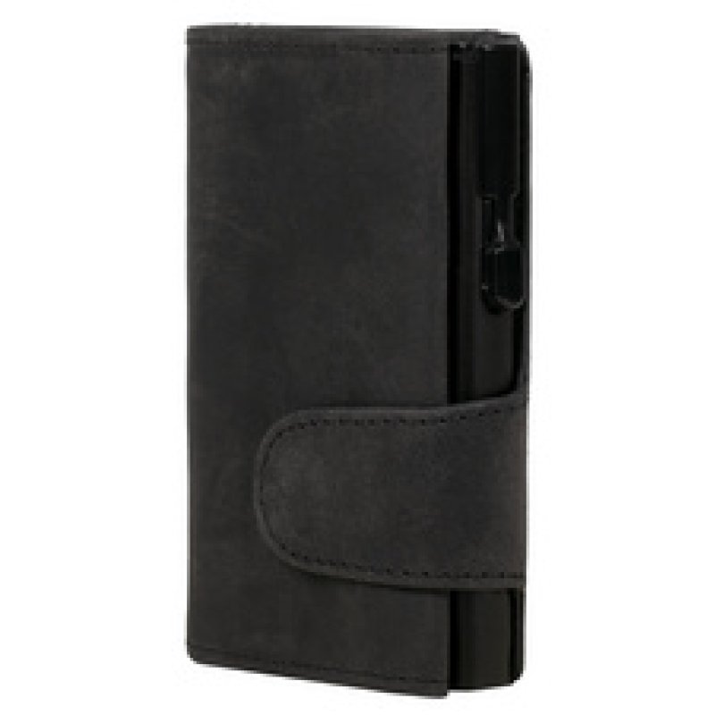 CLICKSAFE Porte-monnaie avec porte-cartes, cuir Hunter, gris