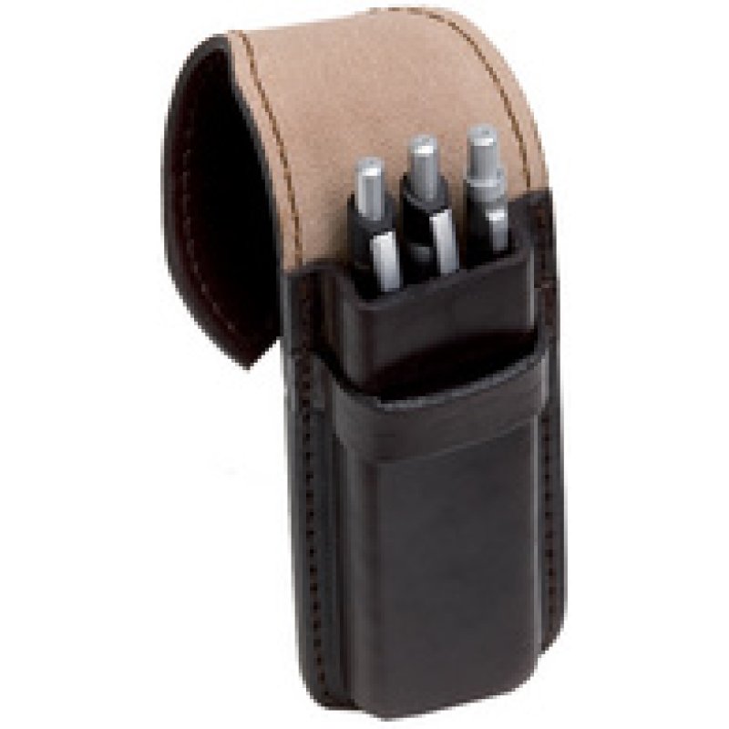 MIKA Etui à stylos pour 3 stylos, cuir, marron