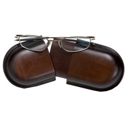 MIKA Etui à lunettes, grand, cuir, marron