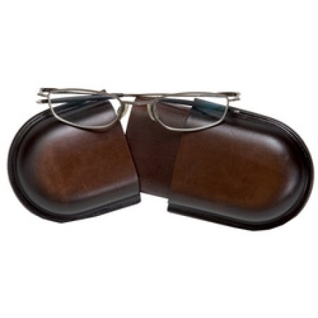 MIKA Etui à lunettes, grand, cuir, marron