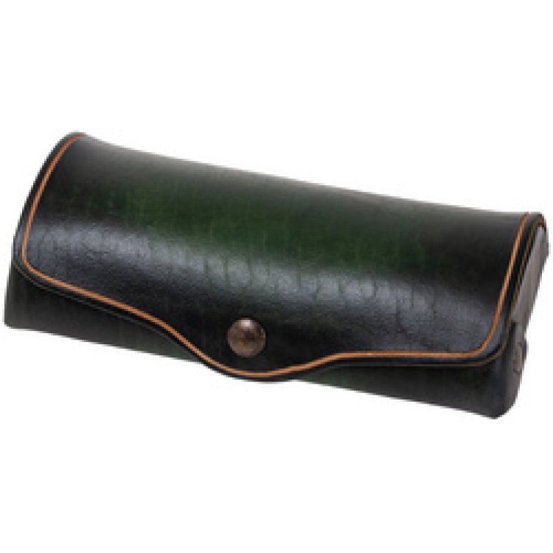 MIKA Etui à lunettes, grand, cuir, bouton-pression, marron