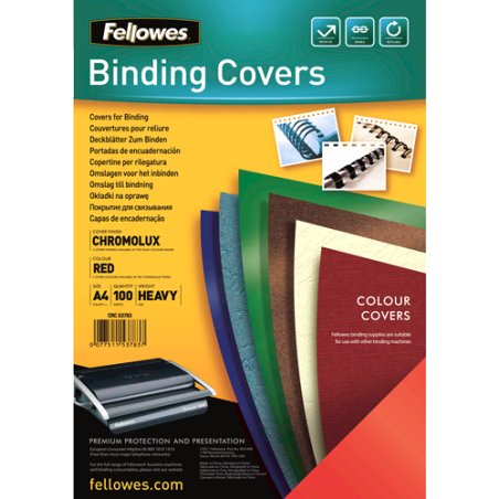 Fellowes Couvertures Brillantes Chromolux-Rouge A4