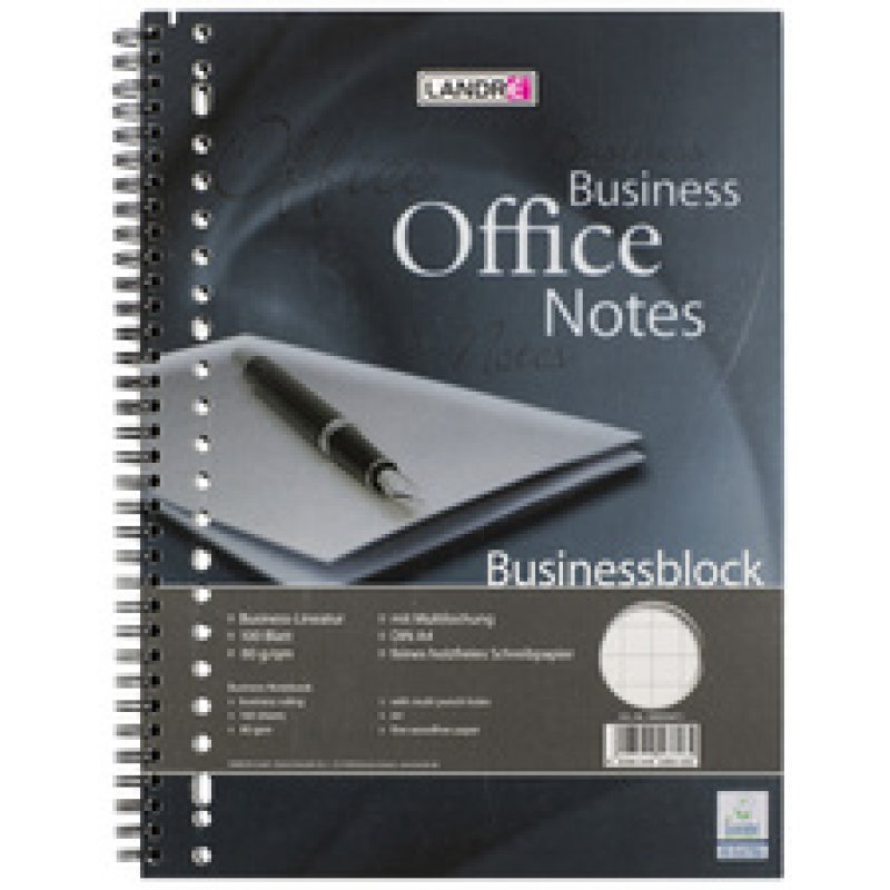 LANDRÉ Bloc business avec spirale sur la longueur, A4,