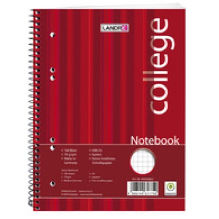 LANDRÉ bloc-notes "college", A5, 160 feuilles, quadrillé,