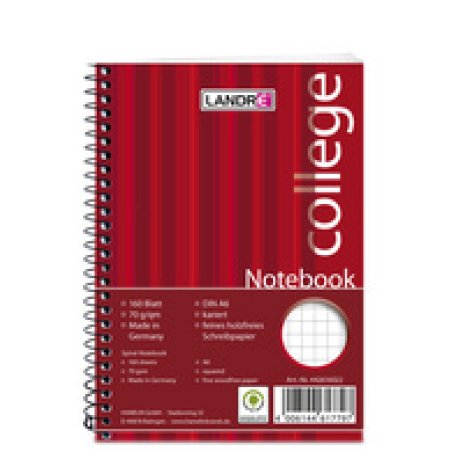 LANDRÉ bloc-notes "college", A6, 160 feuilles, quadrillé