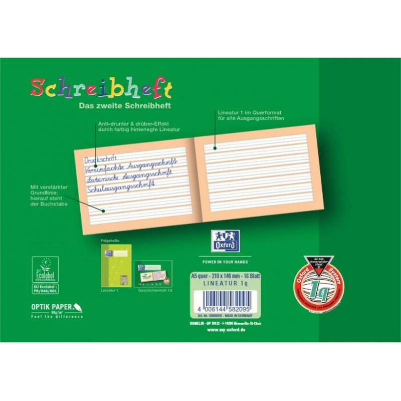 Oxford 100050101 writing notebook A5 Green