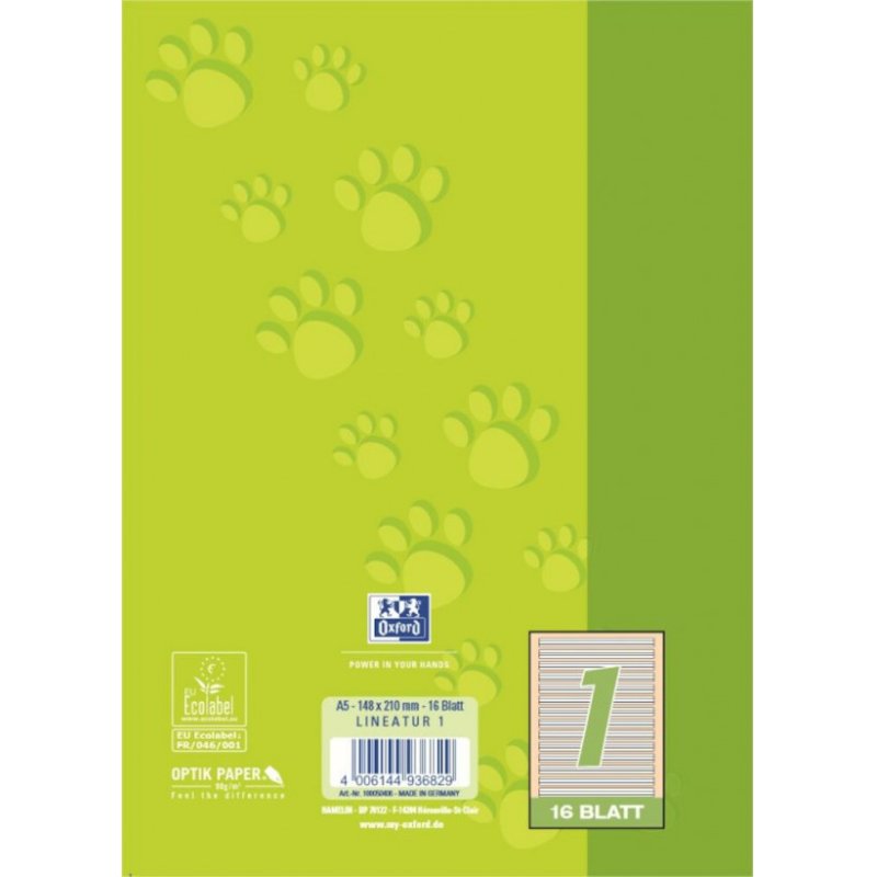 Oxford 100050406 writing notebook A5 Green