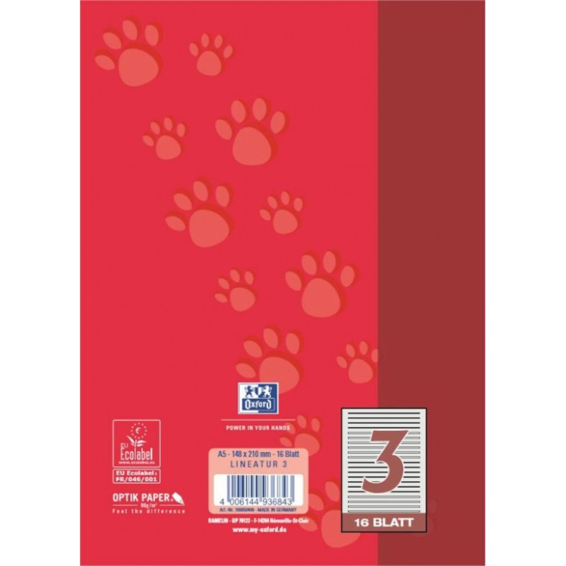 Oxford 100050408 writing notebook A5 Red