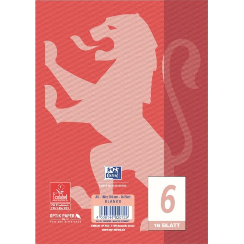 Oxford 100050369 writing notebook A5 Red