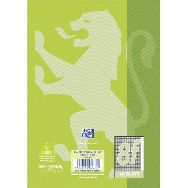 Oxford 100050370 writing notebook A5 Green