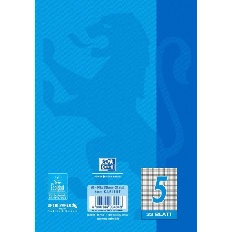 Oxford 100050379 bloc-notes A5 Bleu