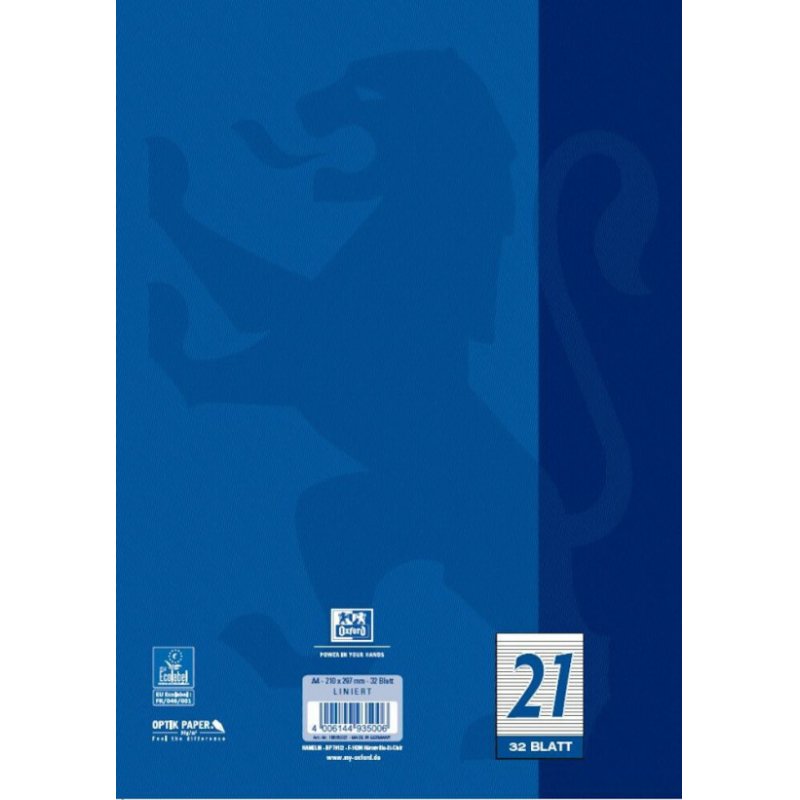Oxford 100050327 writing notebook A4 Blue