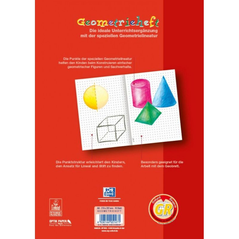 Oxford Schreiblernheft "Geometrieheft", Lineatur: GR, DIN A4