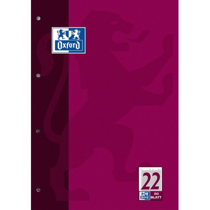 Oxford Arbeitsblock, DIN A4, 50 Blatt, kariert 5 mm