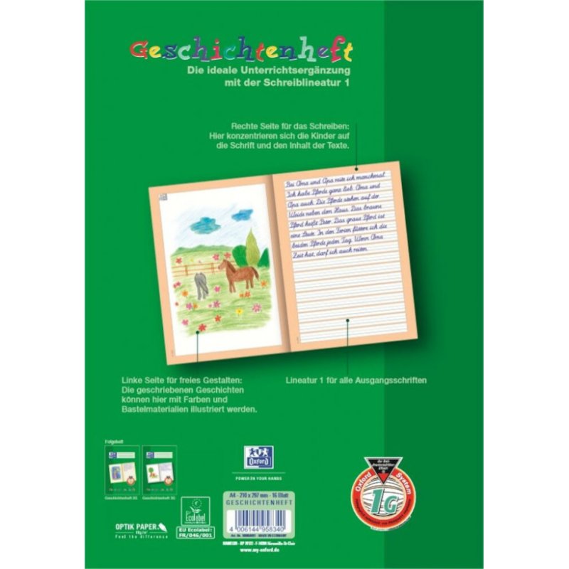 Oxford 100050091 writing notebook A4 Green