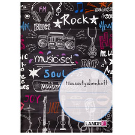 LANDRÉ Hausaufgabenheft, DIN A5, 48 Blatt, Musik-Motiv