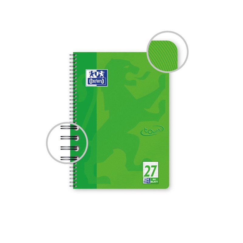 Oxford TOUCH bloc-notes A4 80 feuilles Vert
