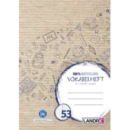 LANDRÉ Vokabelheft Recycling, DIN A5, 2-spaltig, 32 Blatt