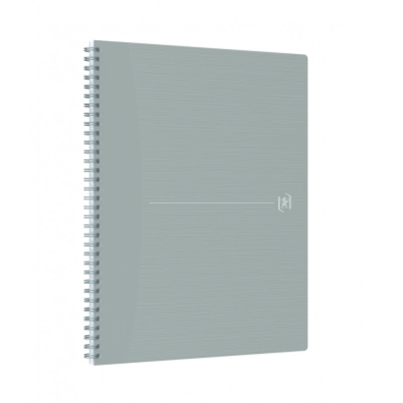 Oxford Cahier à spirales Origins, A4, ligné, gris