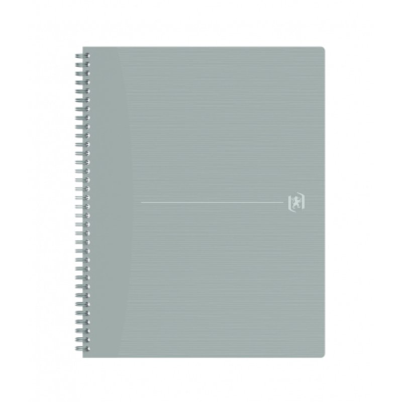 Oxford Cahier à spirales Origins, A4, ligné, gris
