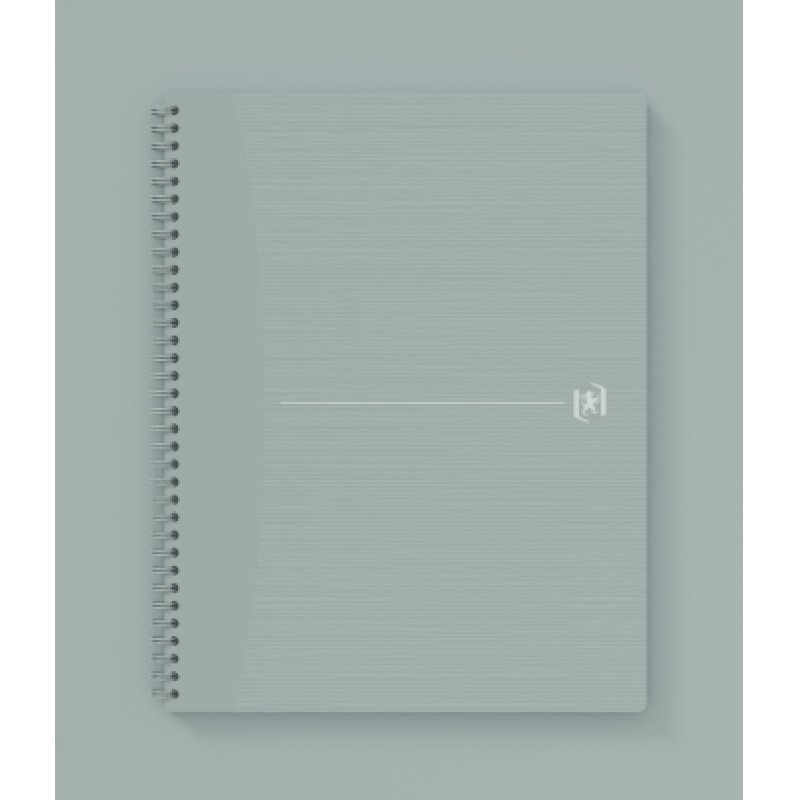 Oxford Cahier à spirales Origins, A4, ligné, gris