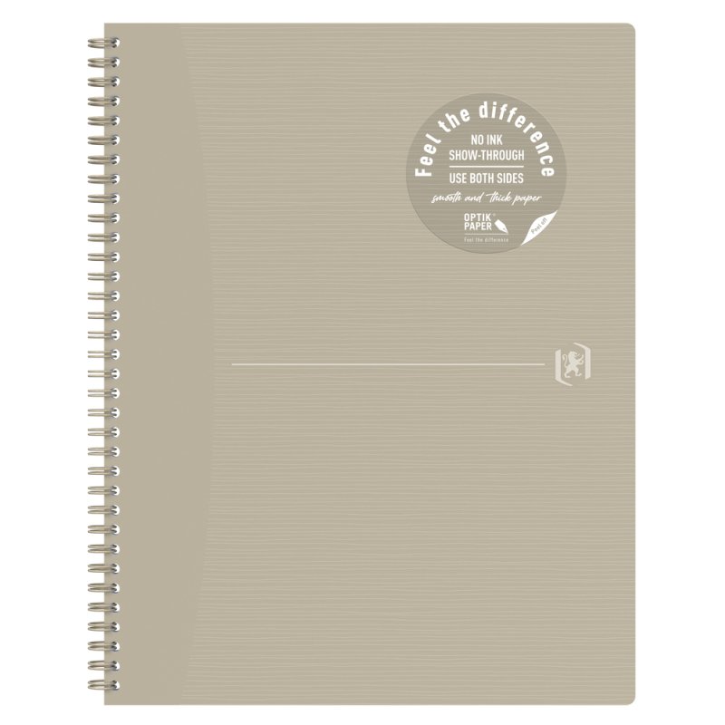 Oxford Cahier à spirales Origins, A4, quadrillé, beige
