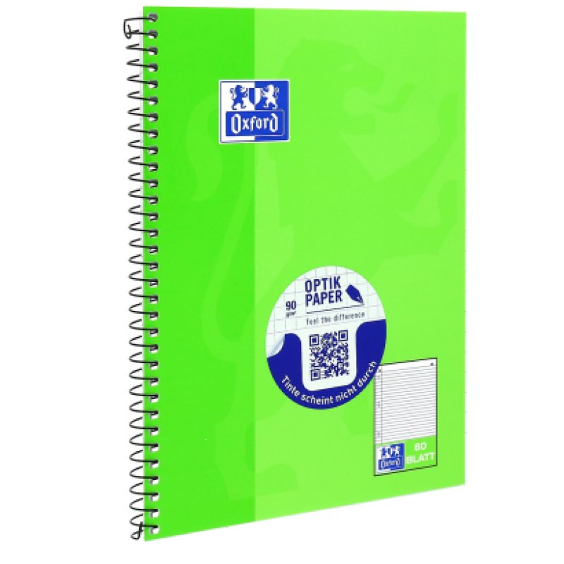 Oxford 100050392 bloc-notes A5 80 feuilles Vert