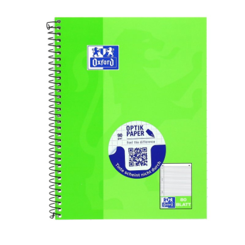 Oxford 100050392 bloc-notes A5 80 feuilles Vert