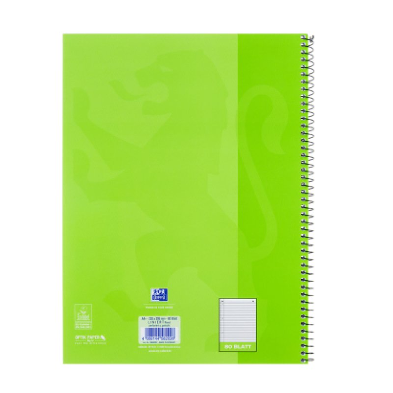 Oxford 100050357 bloc-notes A4 80 feuilles Vert