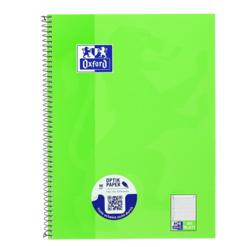 Oxford 100050357 writing notebook A4 80 sheets Green