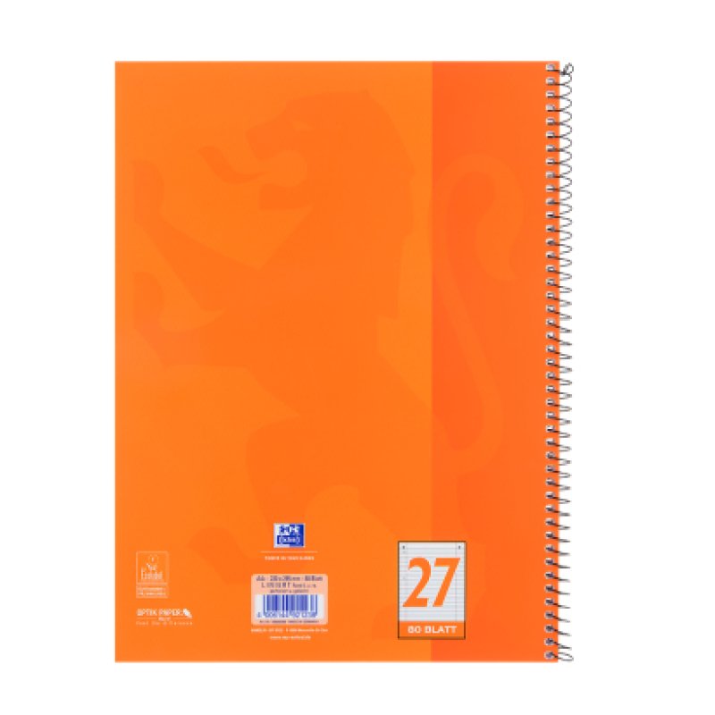 Oxford 100050360 bloc-notes A4 80 feuilles Orange