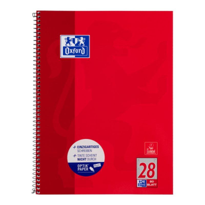 Oxford 100050361 bloc-notes A4 80 feuilles Rouge