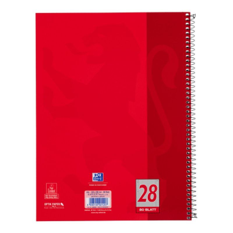 Oxford 100050361 bloc-notes A4 80 feuilles Rouge