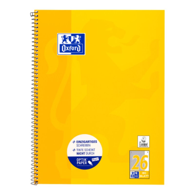 Oxford 100050356 bloc-notes A4 80 feuilles Jaune