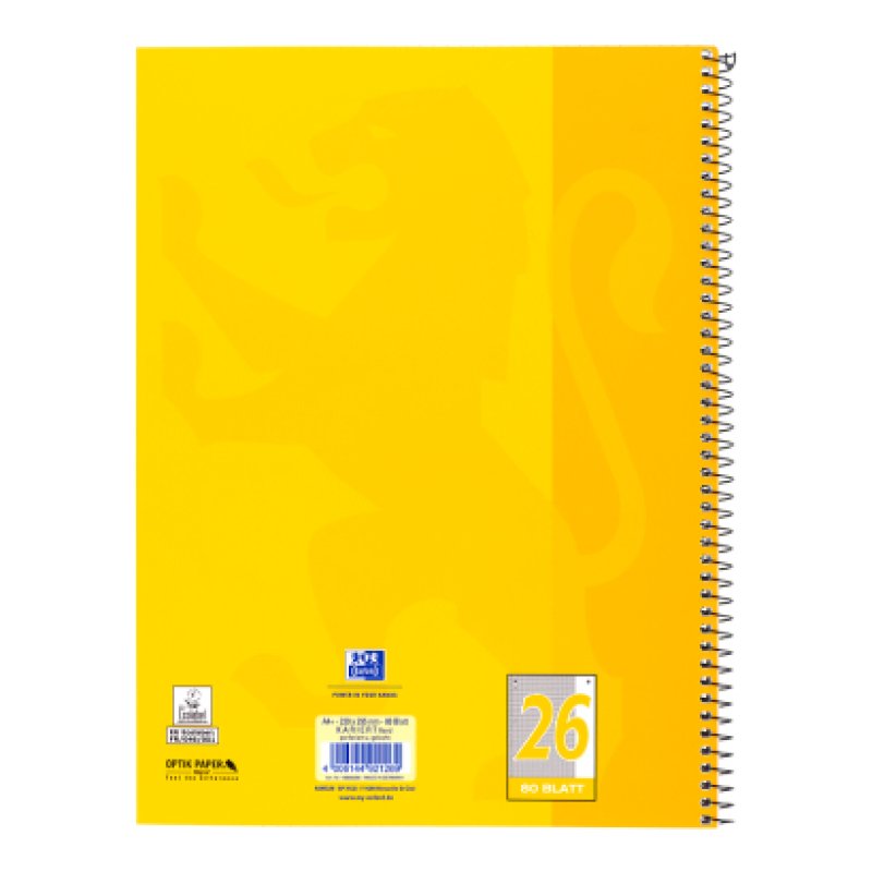 Oxford 100050356 bloc-notes A4 80 feuilles Jaune