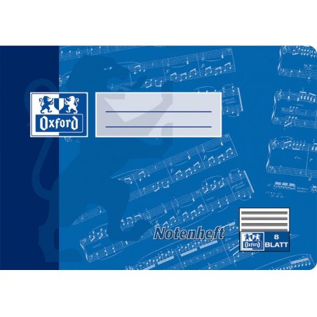 Oxford Notenheft, DIN A5 quer, 8 Blatt, ohne Hilfslinien