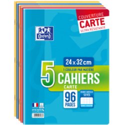 Oxford Cahier piqûre, A4, Seyès, 96 pages, lot de 5