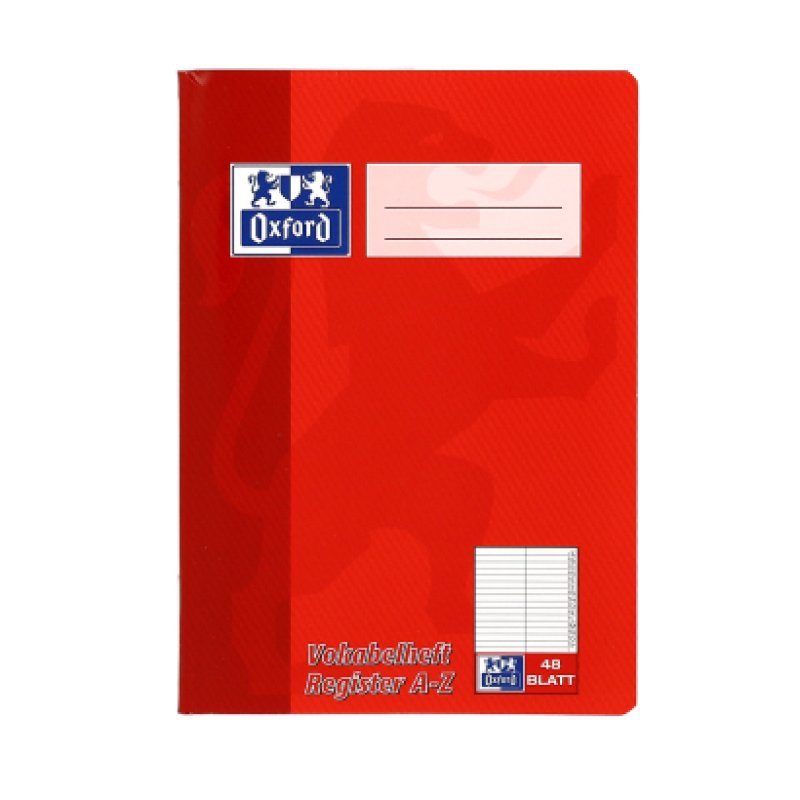 Oxford Vokabelheft mit Register, DIN A5, 2-spaltig, 48 Blatt